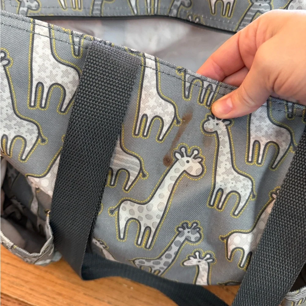 Thirty-One Gray Giraffe Print Tote Bag